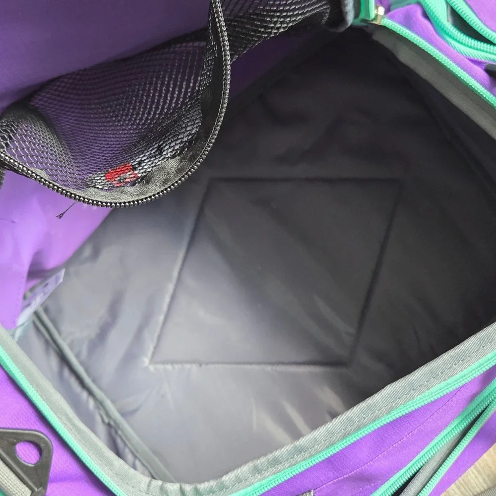 Fila Sport Duffle Bag Purple Teal Polyester Ripstop Gym Travel Carry On